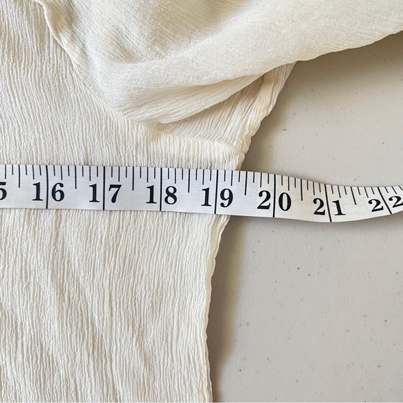 FRAME Denim 100% Silk Victorian Ruffle Blouse Off White Romantic Business L - Picture 7 of 10